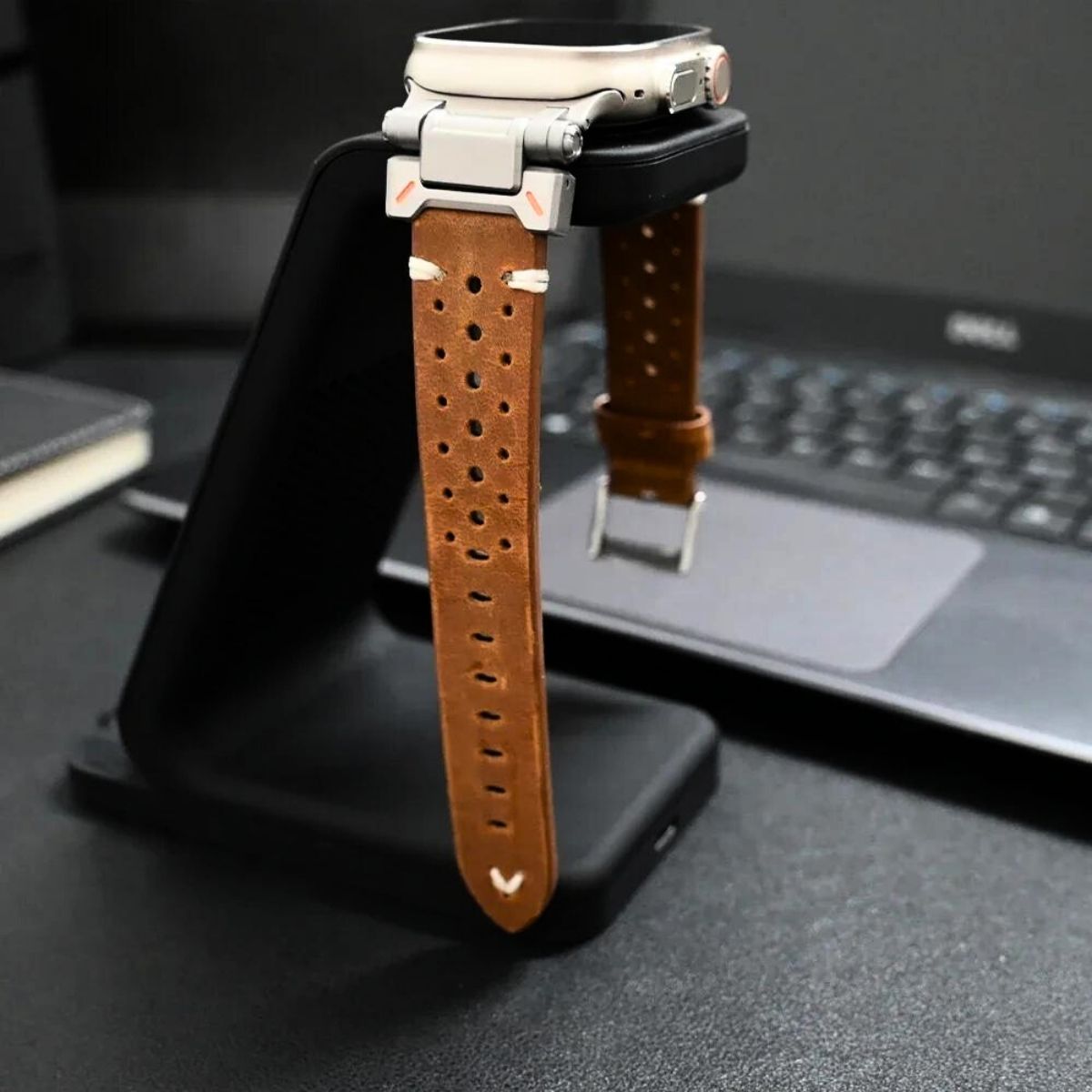 Classic Genuine Leather Apple Watch Band with Metal Buckle