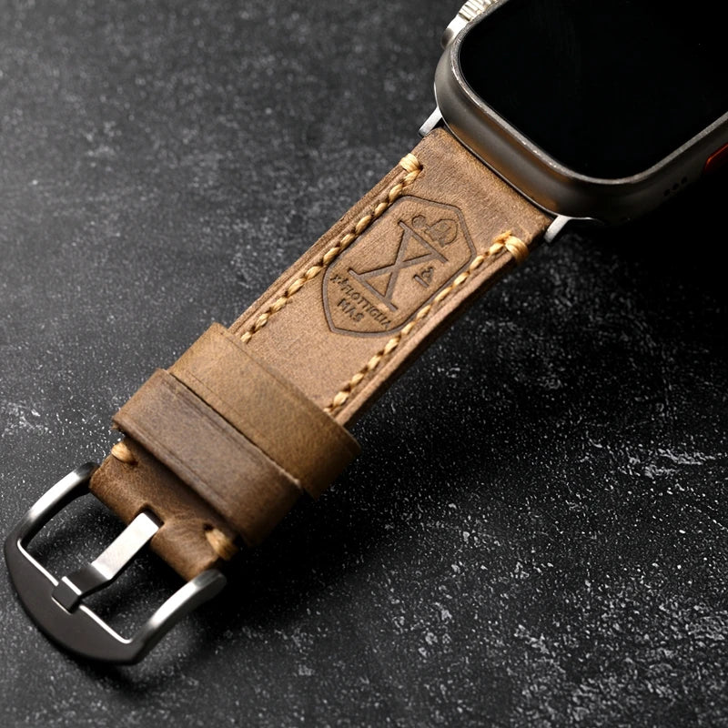 Heritage Carve Leather Watch Strap