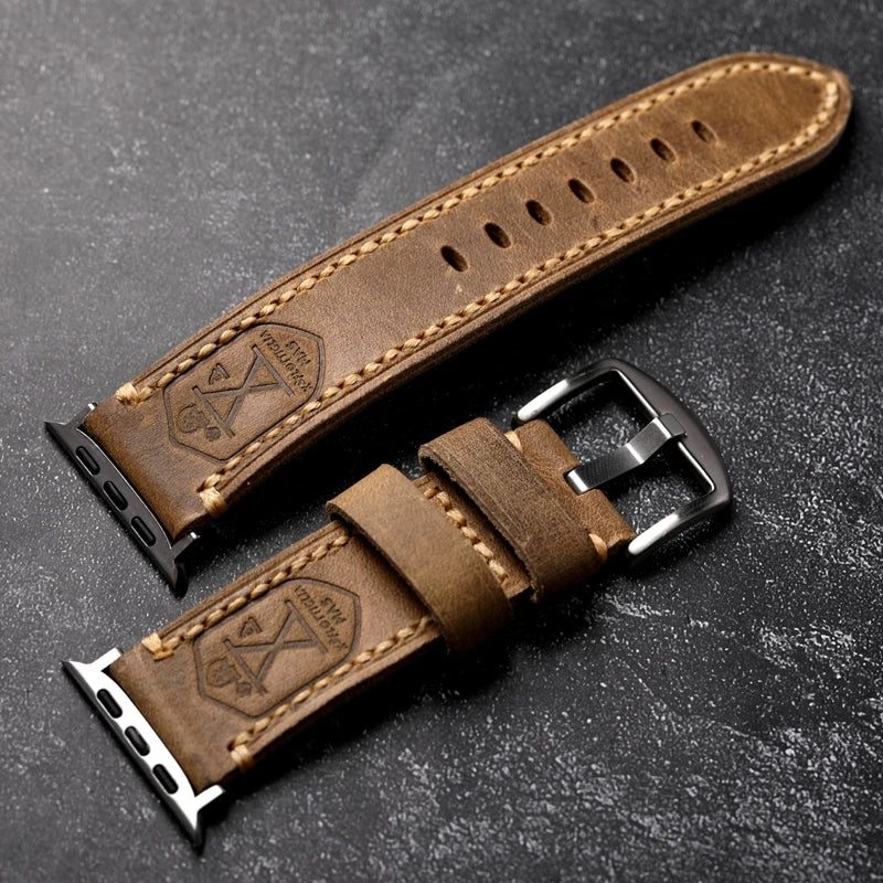 Heritage Carve Leather Watch Strap