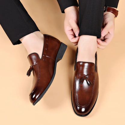 Diano Genuine Leather Tassel Loafers