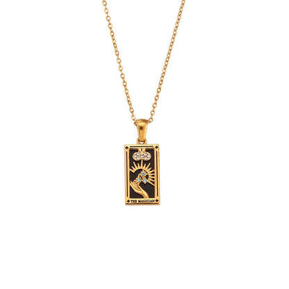 Colorful Gold Tarot Cards Necklaces