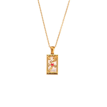 Colorful Gold Tarot Cards Necklaces